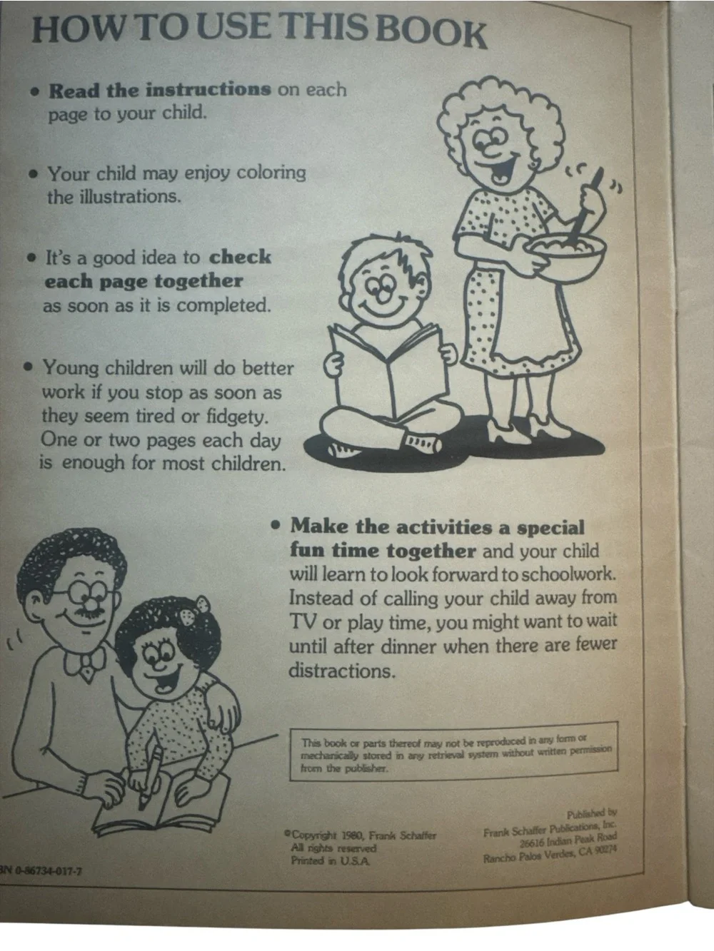 Frank Schaffer Getting Ready for Kindergarten Vintage 1980 Workbook NWOT School